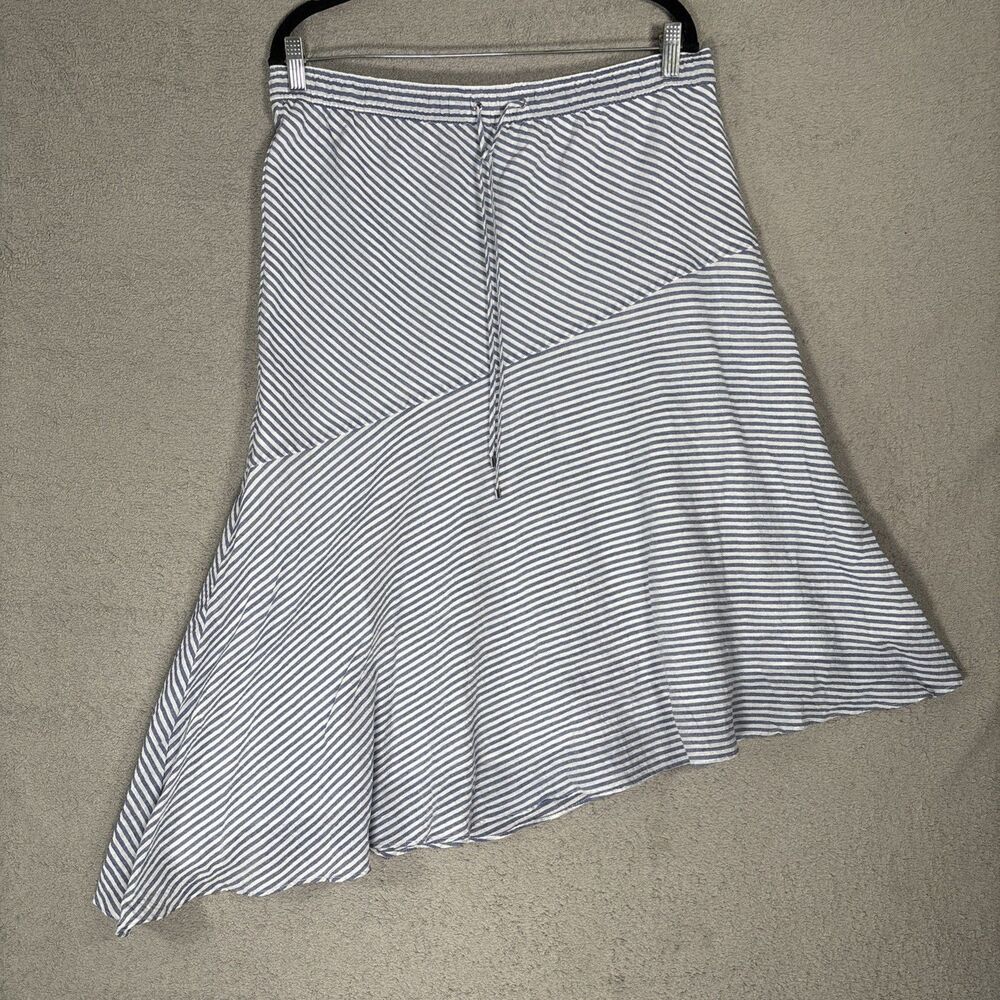 Lauren Ralph Lauren Women Midi Skirt Size 10 Asymmetrical Cotton Coastal Preppy